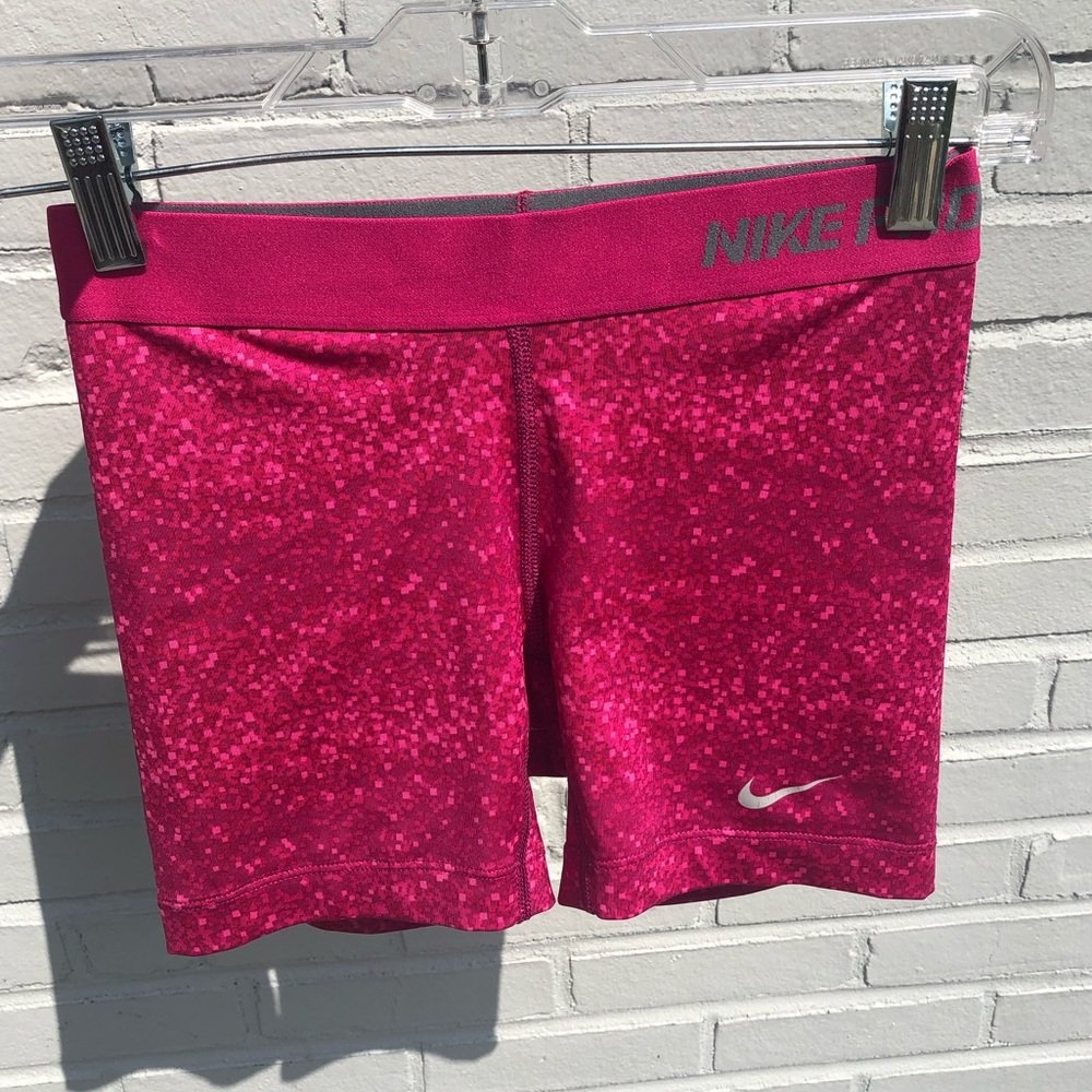 Pink Nike Pro Dri-Fit Compression Shorts